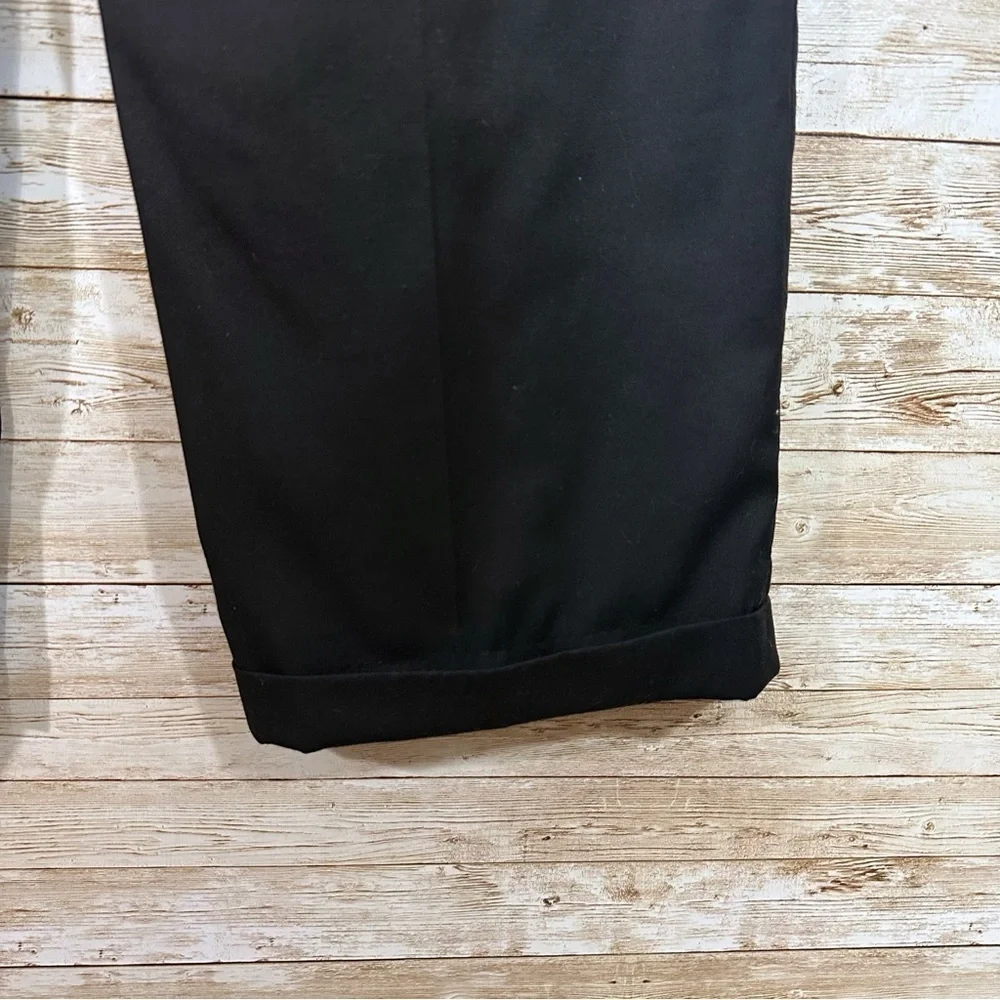 Joseph & Feiss- 100% Wool Black Pleated Front Cuffed Dress Pants- Size 34X29